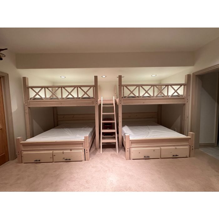 Coastal quad bunk bed for large families