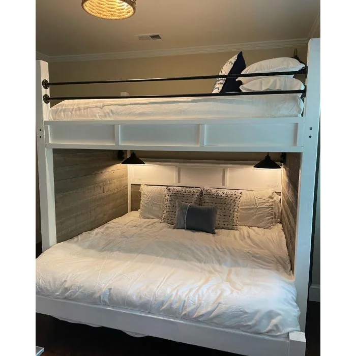 White built-in style custom bunk room