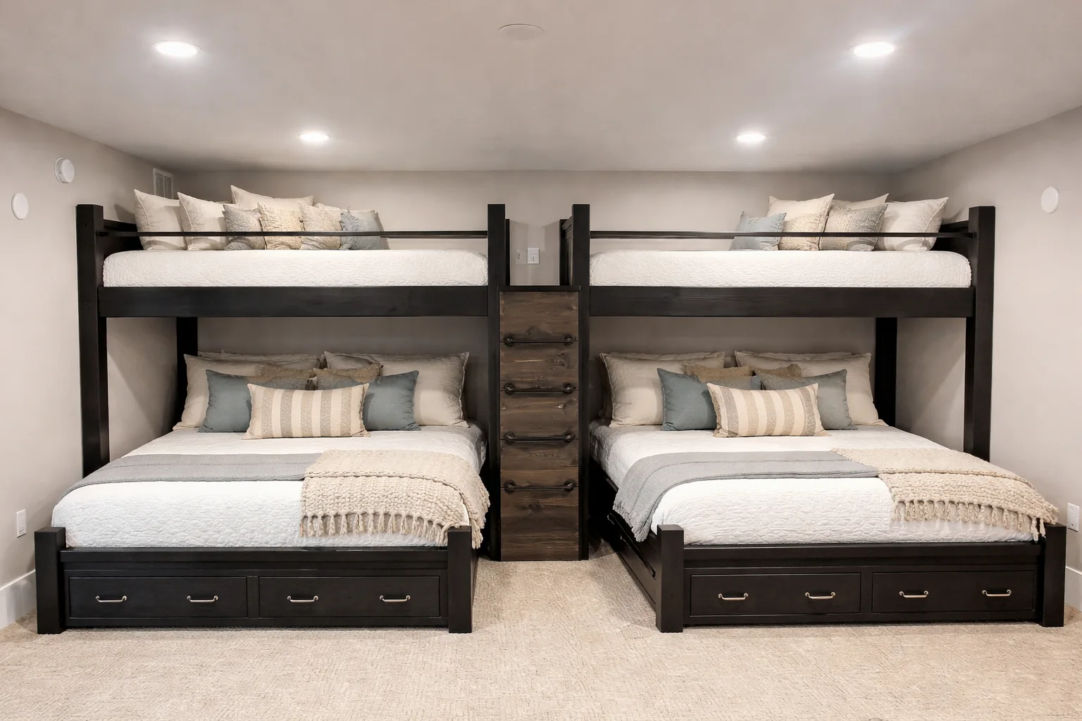Light wood double bunk room