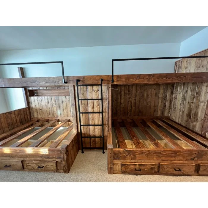Rustic custom platform bunk room